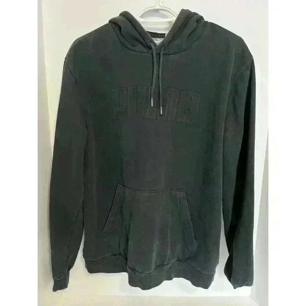 PUMA Tonal Arc Logo Hoodie | Washed Black Streetwear Pullover